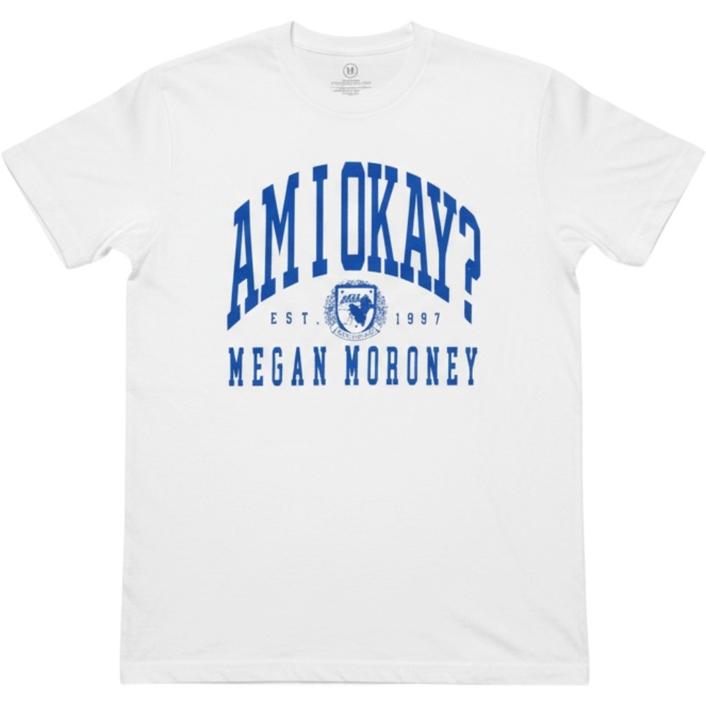 Megan Moroney Am I Okay Graphic Tee Women Size M White Blue Music Tour Shirt